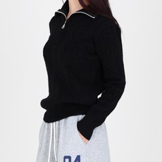 닷이프 여성용 디드 꽈배기 반집업 니트 T24FW1-A1154