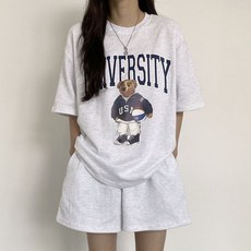 PEONIST 小熊印花短袖短褲套裝