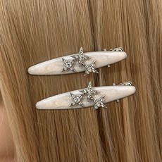 디멜디 여성용 기하학 반머리 집게핀 2p