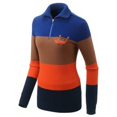 엘르골프 여성용 이중직 4도블럭킹 목크넥 스웨터 6D83403