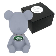 Latique J車標小熊車用芳香劑 Land Rover GRAY+補充包 純淨棉花 5ml, 1套