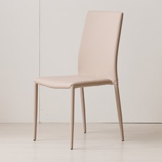 스티치 스퀘어 가죽 의자, 베이지, 4개