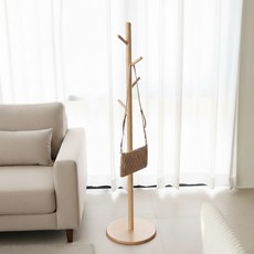 Supsokae 原木圓形矮款立式衣架, 原木色