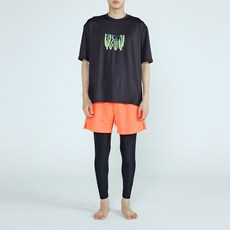 soleil 男款 Kakuseu 寬鬆版短袖 + 一體式短褲九分水陸兩用內搭褲套裝