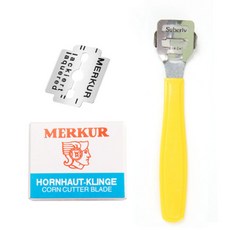 플로리빙 굳은살제거 발 각질 면도기 옐로우 + 면도날 10p 세트, 1세트