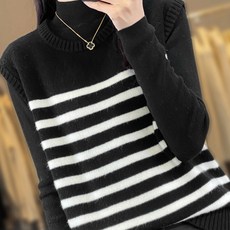 The Syrup 女款圓領條紋針織背心