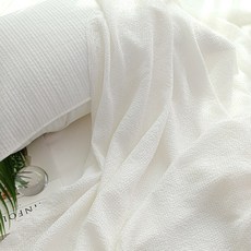 Maison Textile Awesome人造絲華夫格夏季被兼薄被, 白色的