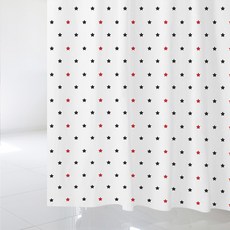 北歐風格浴簾 sc337 S號 1520*1880mm+不鏽鋼掛鉤 12入+窗簾桿 白色, 1套