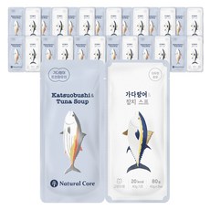 네츄럴코어 트윈파우치 고양이간식 C2 스프, 혼합맛(가다랑어/참치), 80g, 14개