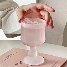 프렌치마르스 스윗 무광핑크 홈카페 유리 고블렛잔 MMM3042, B타입, 1개