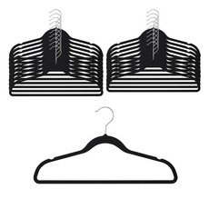 HOMENHOUSE 現代防滑男士衣架, 黑色, 20個