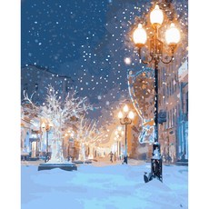 Play about DIY數字油畫 名畫繪製 40 x 50 cm 下雪的街道, 1個, 混合色