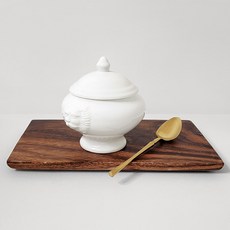 HORECA 附蓋獅頭洋蔥雙耳湯碗 麥片碗 中 330ml + 碗碟, 象牙白(碗), 1個