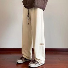 구디프 남성용 사이드 절개라인 스트링 와이드 팬츠