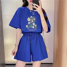 레몬소울 골니 프린팅 반팔 티셔츠 + 밴딩 반바지 상하의 세트 06579