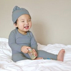 더맨디 유아용 30수 마카롱 기본형 배앓이방지 실내복 상하 세트