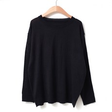 여성용 럽스 넬시 라운드넥 베이직 기본 니트