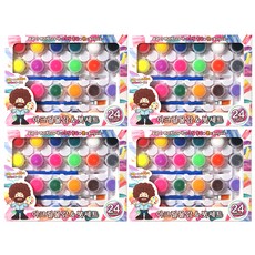壓克力顏料&刷具 4組, 24 種顏色