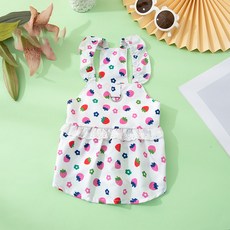 Artipet 寵物清爽圖案牽引洋裝, 白色草莓, 1個