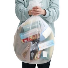 네이쳐리빙 재활용 쓰레기 분리수거 배접 비닐봉투 화이트, 80L, 200개 80L, 200개