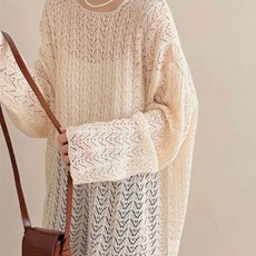 아이엠몽 여성용 루알로 커버 루즈 네트 니트