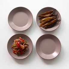 니코트 국내산 Soil 미디움 플레이트 4종 세트, 1세트, 접시 4p, 모카브라운