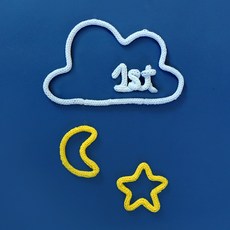 Mellow 針織字母 DIY 編織套組, 黃色 + 寶寶藍, 1套