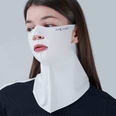 sunmaskin UV防紫外線全臉開放式高爾夫口罩, 1個, 象牙白