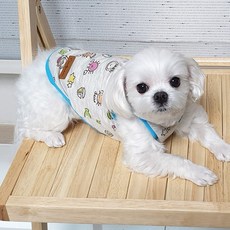 도기코디 강아지 바다친구들 나시, 블루, 1개