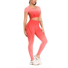 Aihop漸變色圓領瑜珈連身衣