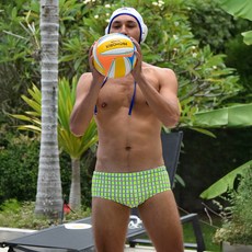 Lemonsugar 塔坦格紋短版四角泳褲 LSSMN0067