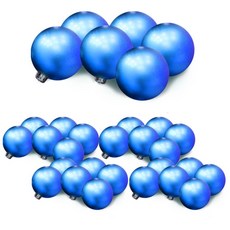 PARTYHAE 6p x 5 組磨砂樹裝飾球, 藍色