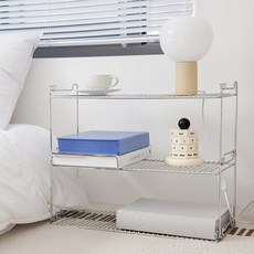 인테리어 블록 정리 선반 L 2p + 바닥판 세트, 실버, 3단