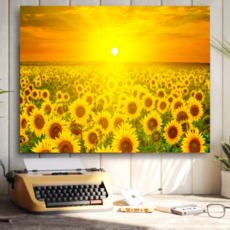 Cezane Gallery 招財橫財晚霞向日葵畫框, 金色畫框