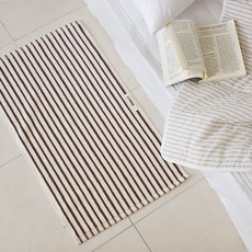 CASA VERDE 倫敦條紋色織精梳棉毛巾地墊, 棕色