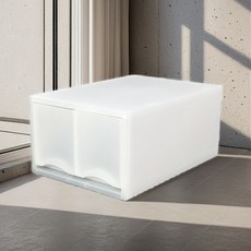 側邊單層雙格抽屜櫃 W26, 白色, 1個