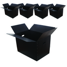 comet PP瓦楞搬家箱, 黑色, 5個