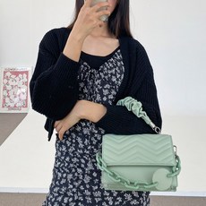 FROM HEAVEN Weilong 抓皺提把 絎縫迷你包 H741, 薄荷綠