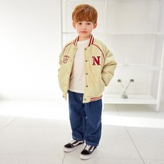 WALTONKIDS 兒童水洗半哈倫內刷毛牛仔褲