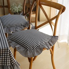 Casa Story 純棉基本款格紋餐椅坐墊 含棉芯