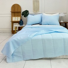 Beau Monde 酷涼雪花夏季鋪棉被, 藍色