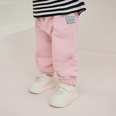 milkmile 兒童休閒熊亮點細褶束口褲