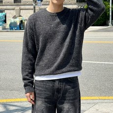 콘피아르 남성용 크롭 골지 니트 긴팔티 TC10407