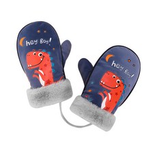 孩童圖案印花連指式絨面手套 ST-72