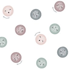 ggoom duboo 柔軟糰子印花20支棉布, 白色的