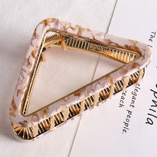 수스다 빅사이즈 삼각 마블링 레오파드 메탈 프레임 헤어집게핀 185