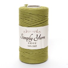 samnamtteugaesil Simply Yarn 粉精梳棉, 16乾燥綠