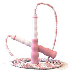 Rabbit Dog 軟式珠子防纏繞跳繩, 粉色, 1條