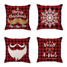 EVER HOUSE 聖誕節柔軟抱枕套4件組