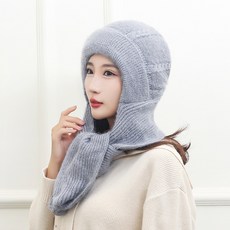 아티렐 여성용 트렌디한 스노우 니트 목도리 겸 스포츠 모자, 그레이
